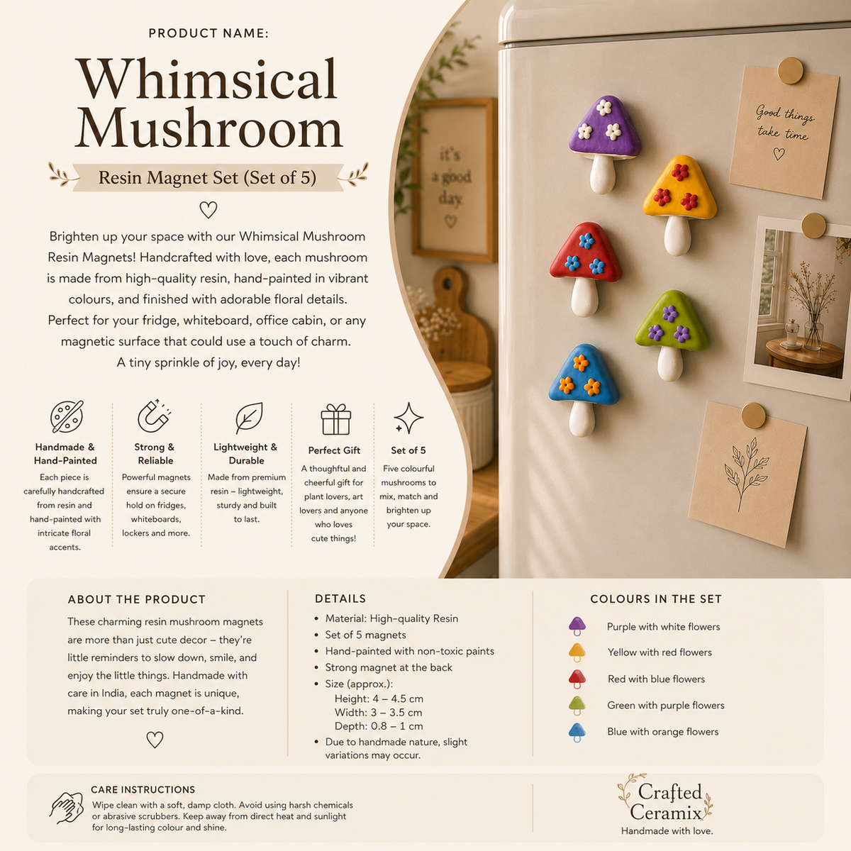 Funky Forest Mushroom Magnets