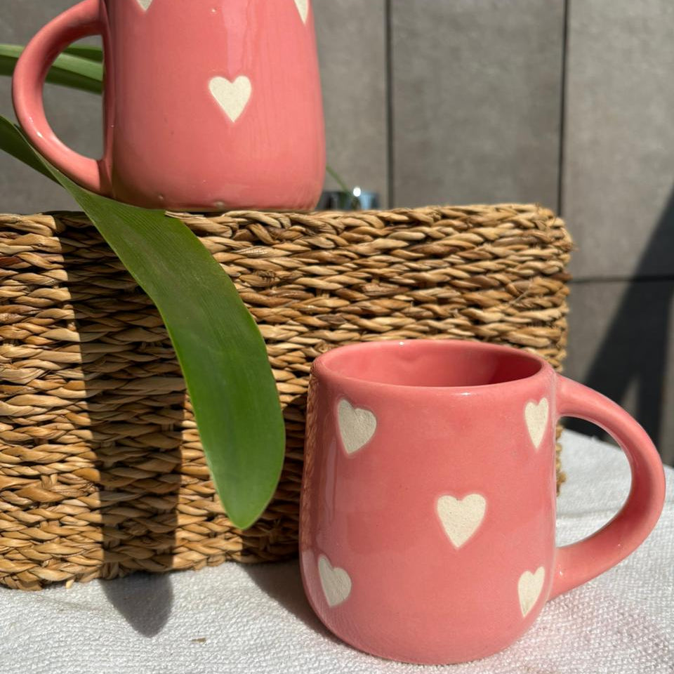 Pink Mug Small Hearts
