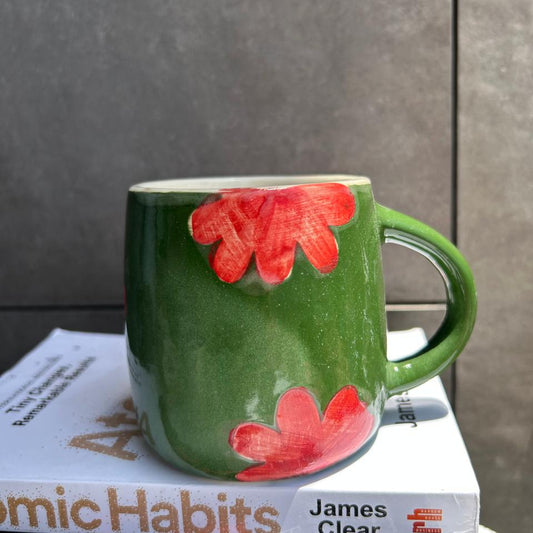 Green Mug, handmade ceramic mug in green, view 2