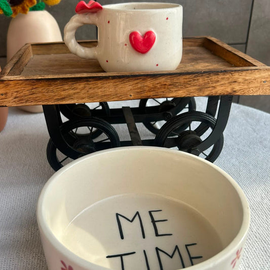 Sip & Scoop Set, handmade ceramic bowl in white