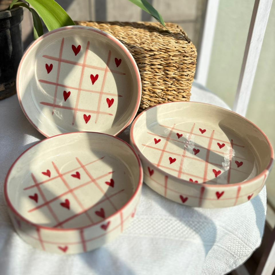 Set of 3 Heart bowls