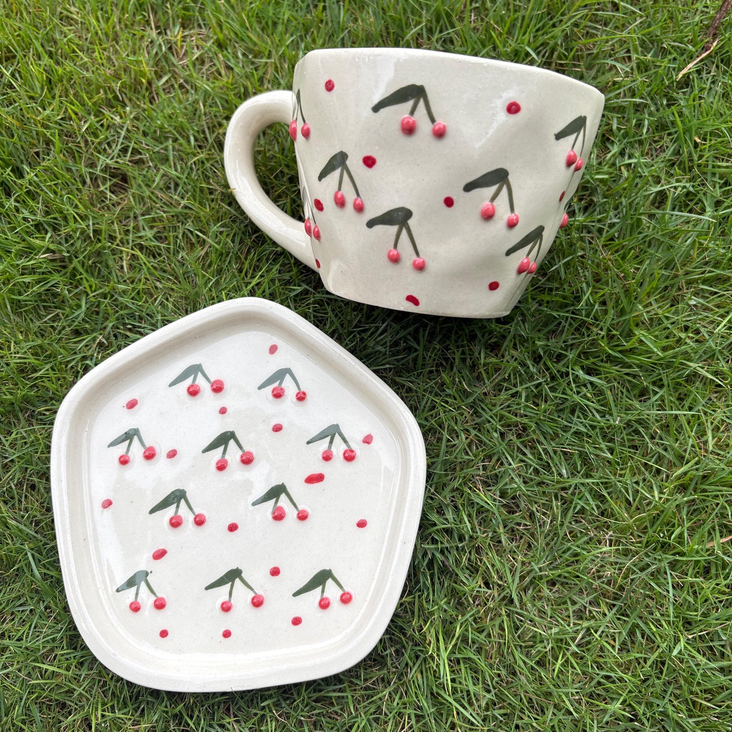 Cherry diamond Cup and Saucer