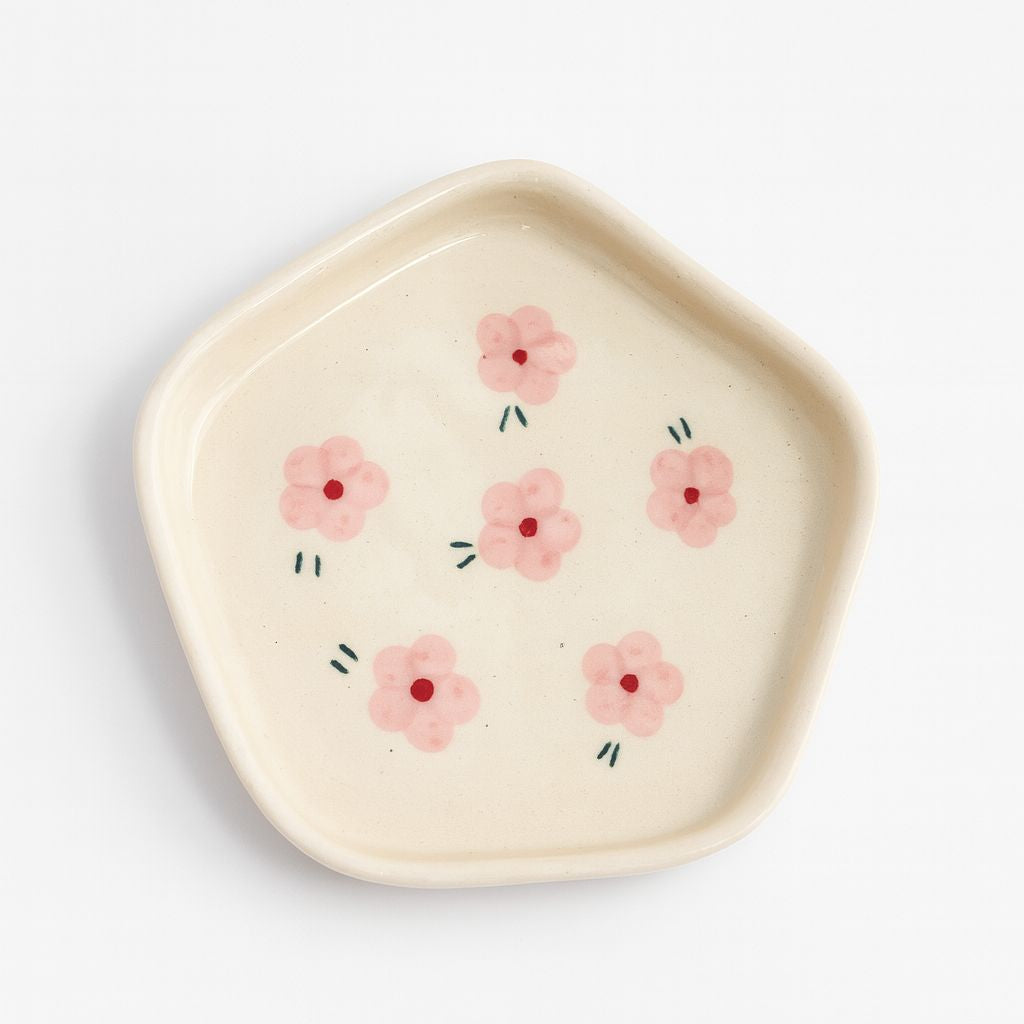 Pink Flower Snack Plate
