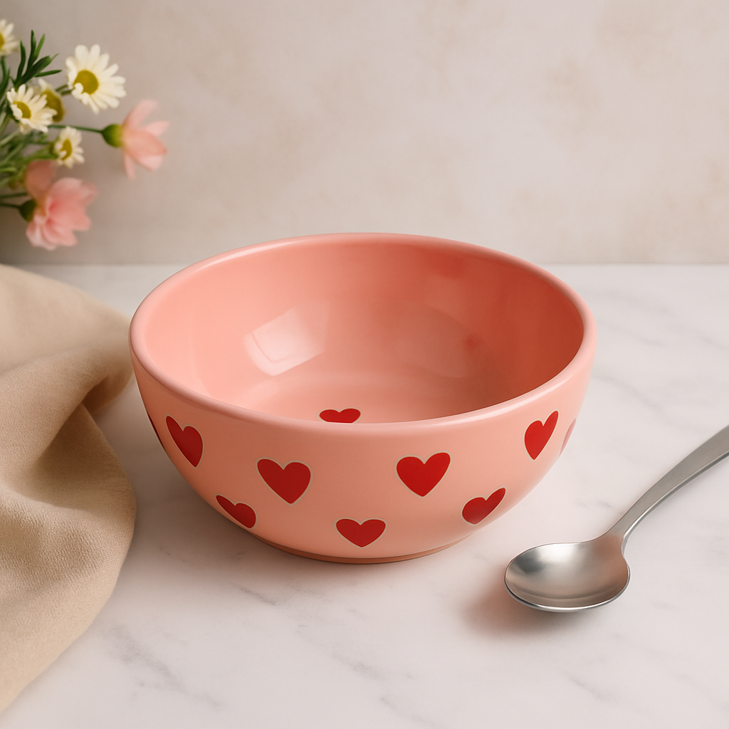 Heart print bowl