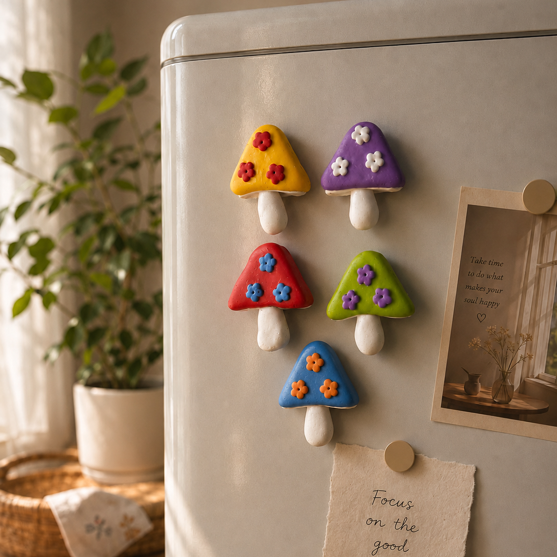 Funky Forest Mushroom Magnets