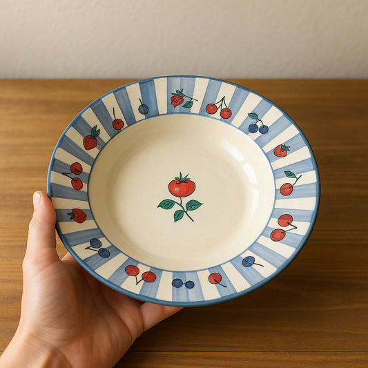Blue cherry Big Pasta Plate