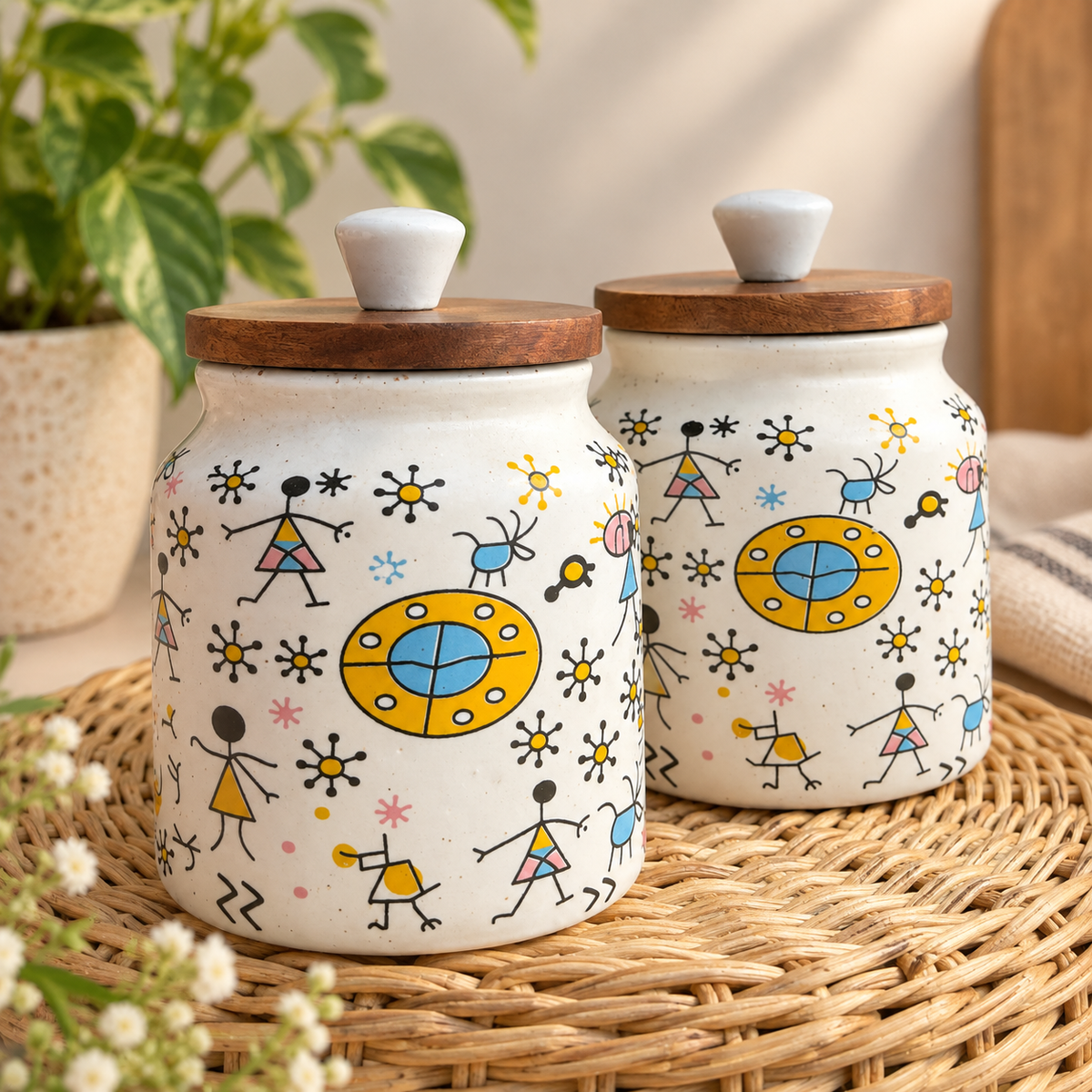 Warli Airtight Jars set of 2