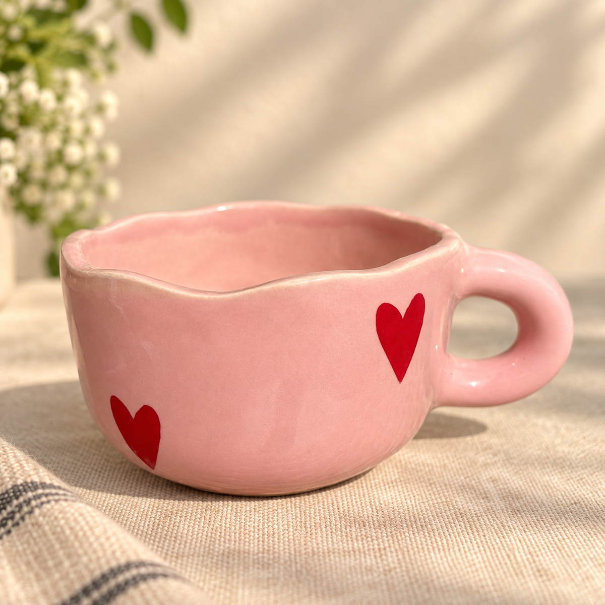 Pink Cappuccino Red Heart