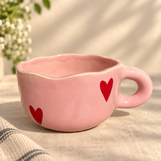Pink Cappuccino Red Heart