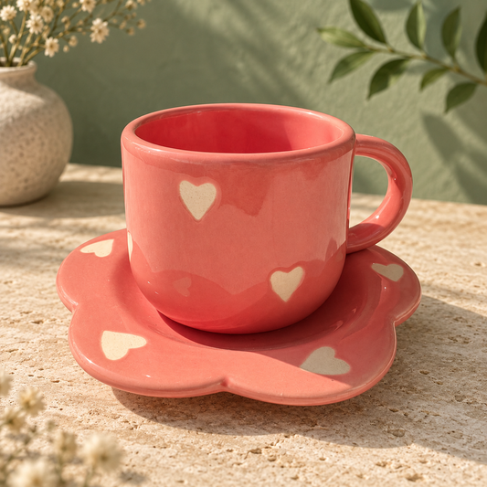 Small Pink Cup and Saucer