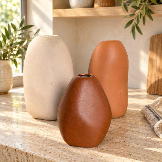 Earth & Clay Vase Trio