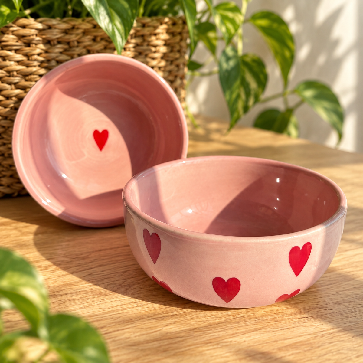 Heart print bowl