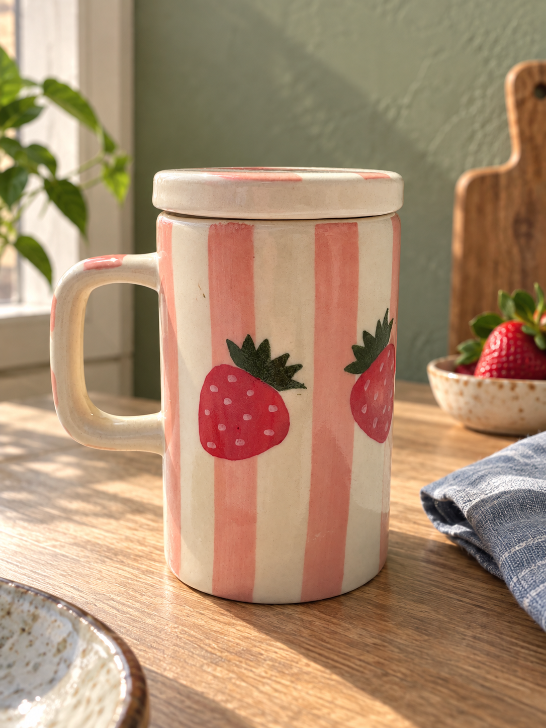 Strawberry Mug with Lid