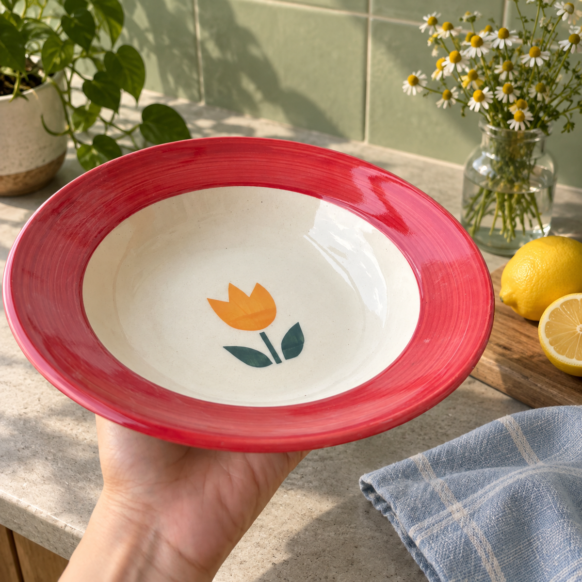 Sun Bloom Pasta Plate/ Snack Plate
