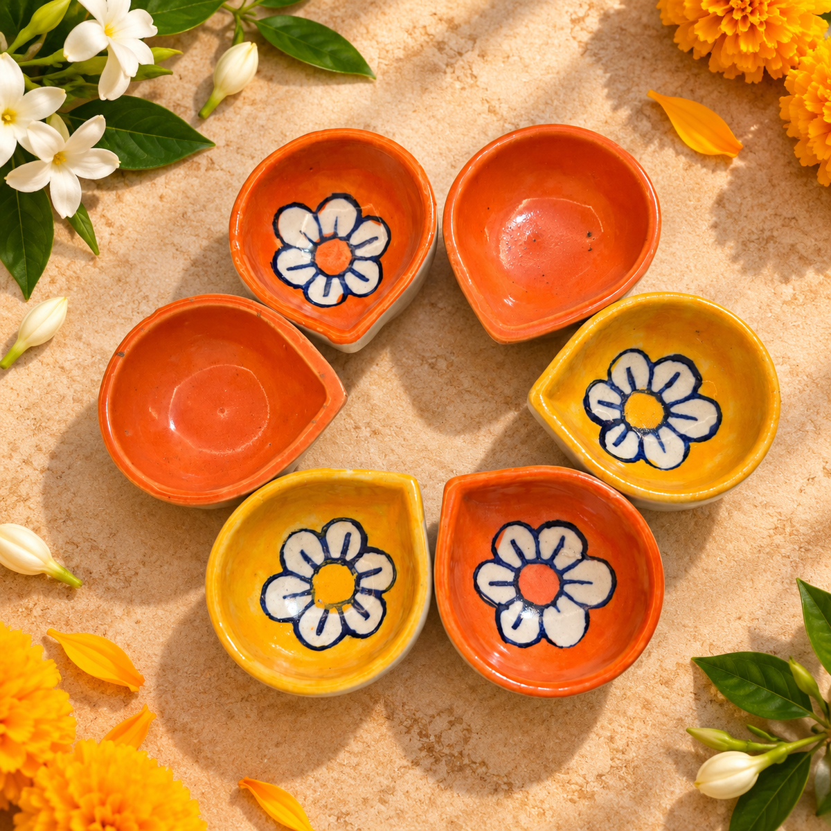 Mangal Deep Ceramic Diya Set