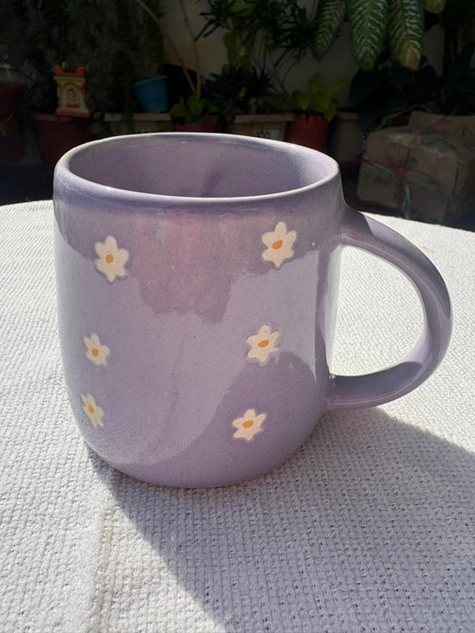 Purple Mug with Flowers