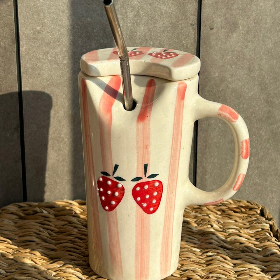 Strawberry Sipper with Straw