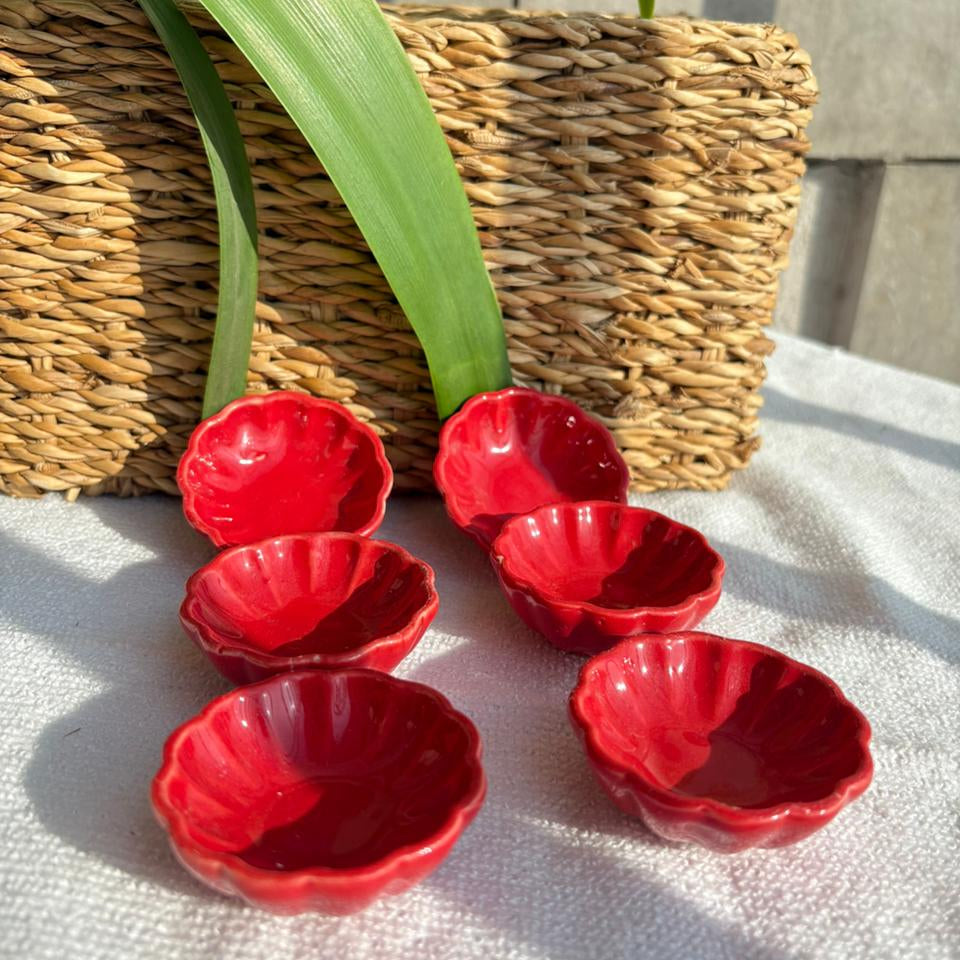 Red Dip Bowls