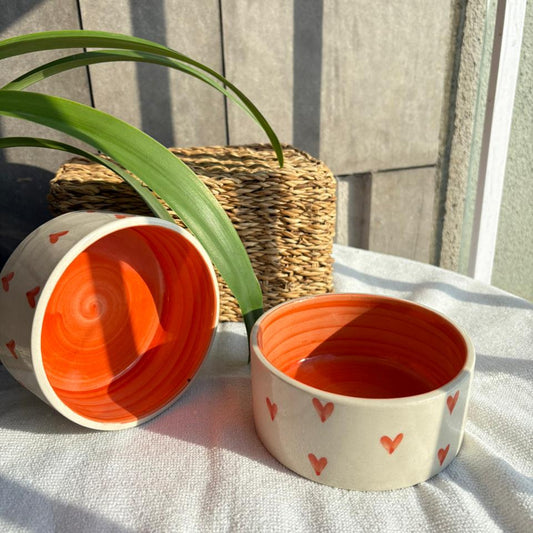Orange Bowl, handmade ceramic bowl in orange, view 2