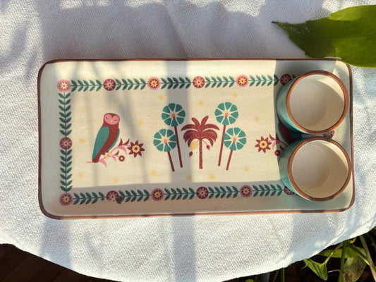 Serving Platter, handmade ceramic plate in beige, view 2