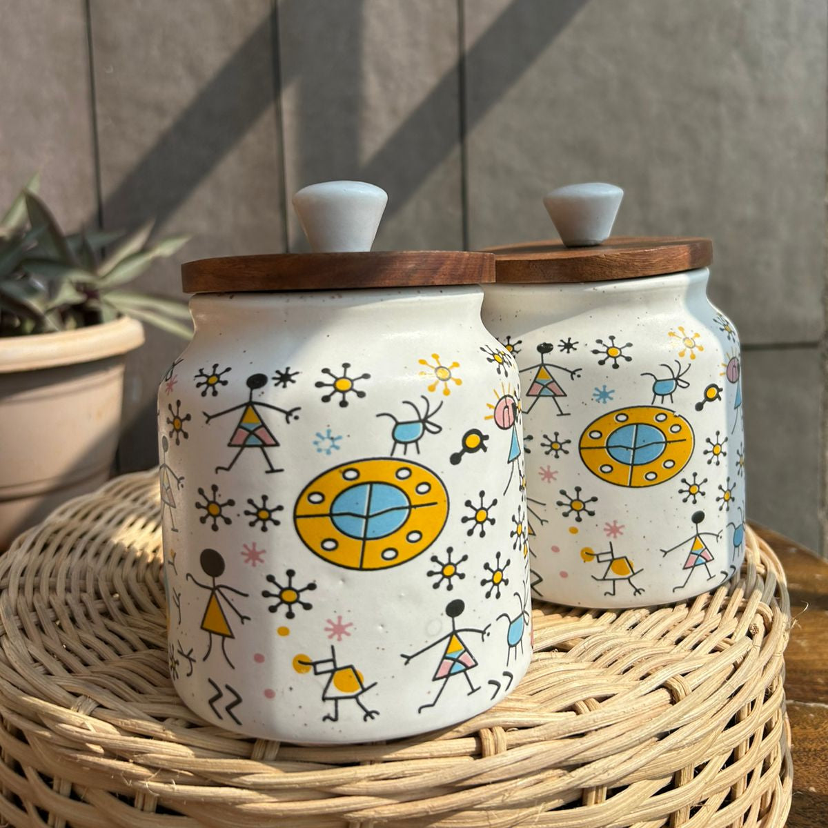 Warli Airtight Jars set of 2