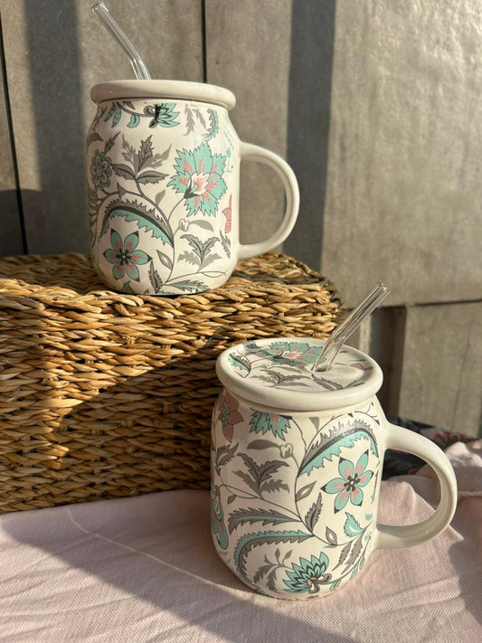 Sipper Mug, handmade ceramic mug in white, view 2