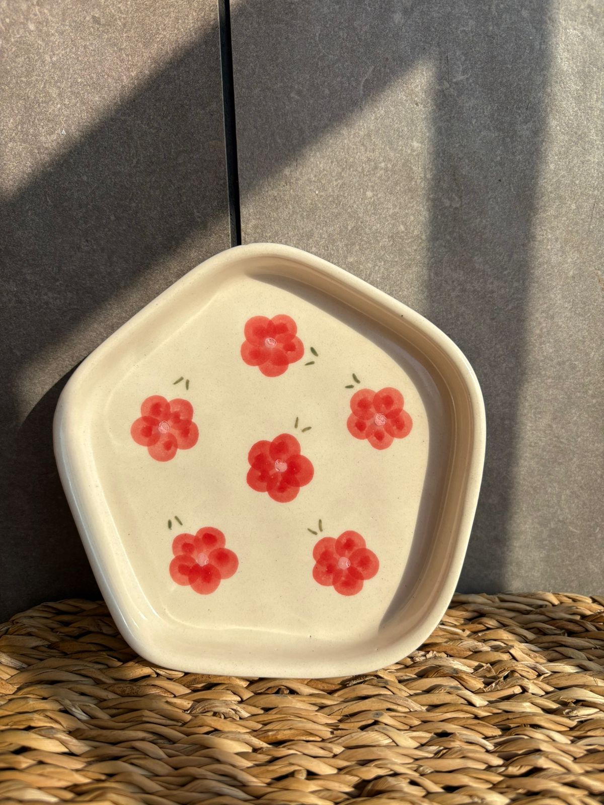 Pink Flower Snack Plate