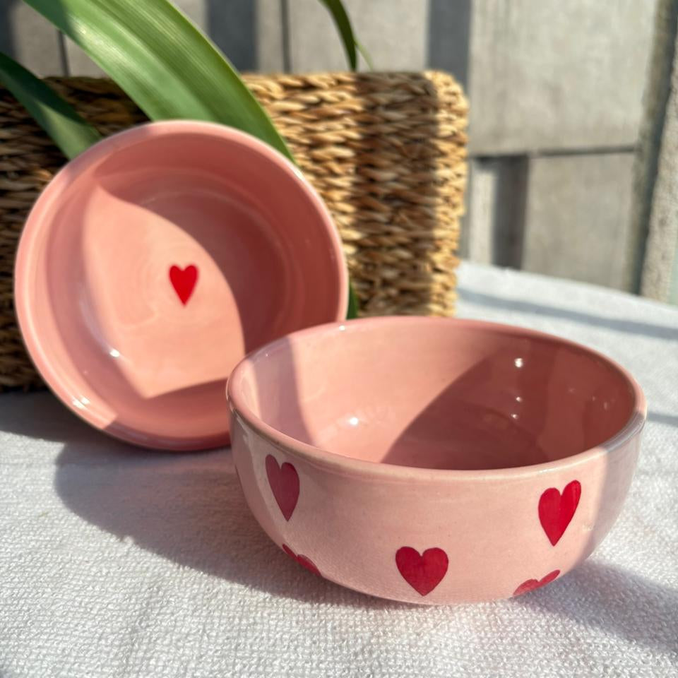 Heart print bowl