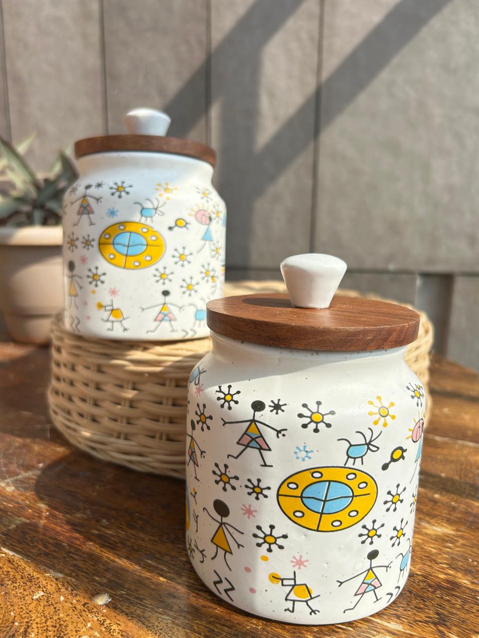 Warli Airtight Jars set of 2
