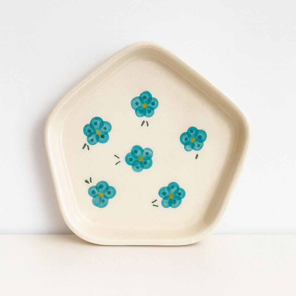 Blue Flower  Snack Plate