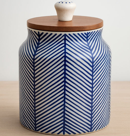 Blue Stripe Airtight Jar